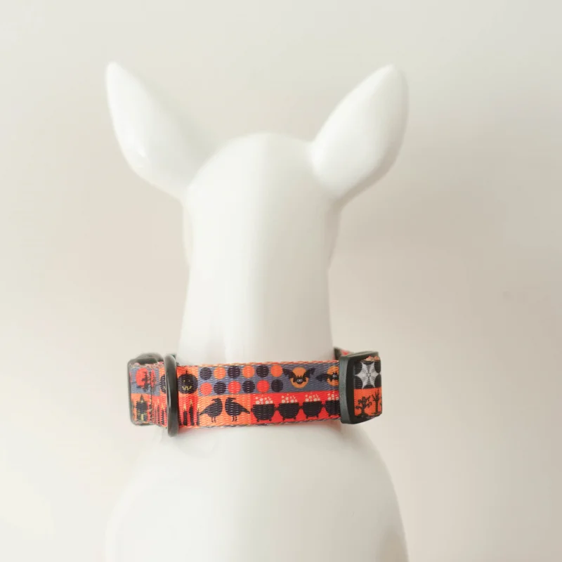 PLATTCO Collar para perro único HAPPY HALLOWEEN conveniente para caminar al perro accesorio para perros pequeños, medianos y grandes 5 tamaños PDC339 - imagen 4