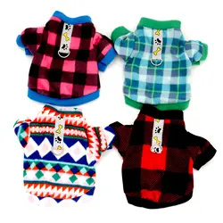 Ropa de lana para perros, sudaderas con capucha de invierno, abrigo, ropa a cuadros, sudadera para perros pequeños, Chihuahua, caniche, York, jerseys para cachorros, disfraz XS