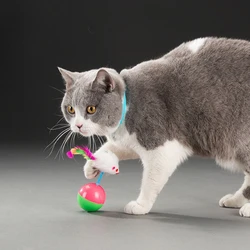 Juguete interactivo con sonido para gatos: ratón peluche educativo