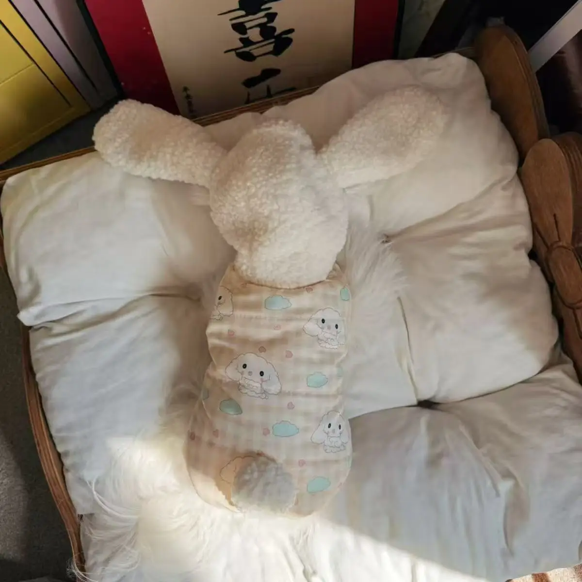 Sudadera con capucha de otoño/invierno para mascotas, gorro de felpa cálido con Orejas de conejo, ropa para perros pequeños, ropa para mascotas, ropa para cachorros pequeños - imagen 4