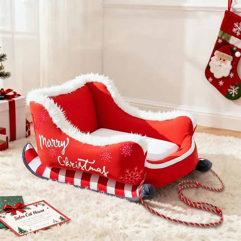 Cama trineo de felpa suave para perros pequeños y medianos – Cálida y acogedora - imagen 4