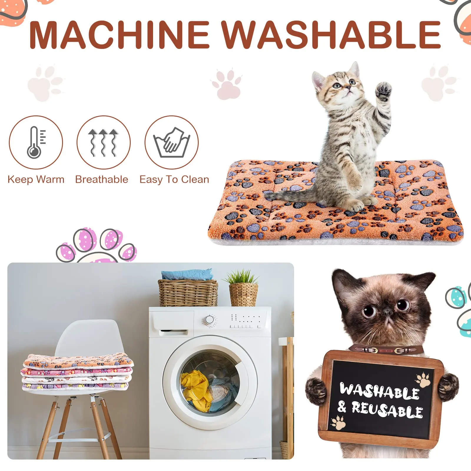 Estera de franela para mascotas, cama para perros y gatos, estera gruesa para dormir, manta para perros, estera para cachorros, gatitos, cama para perros pequeños y grandes - imagen 5