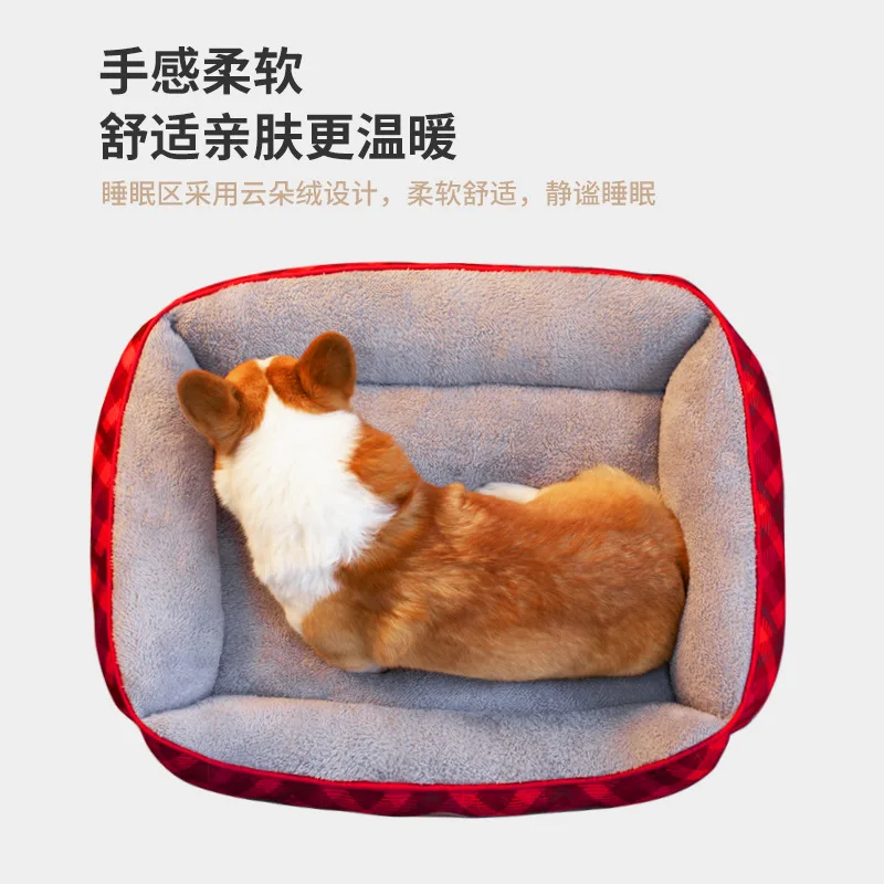 Nido para perros pequeños, nido para gatos, forro polar cálido, suministros para mascotas, cojín de cama suave antiarañazos y resistente a mordeduras para perros