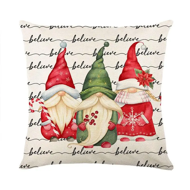 Fundas de almohada de decoración navideña, suave, gnomo, sofá - imagen 3