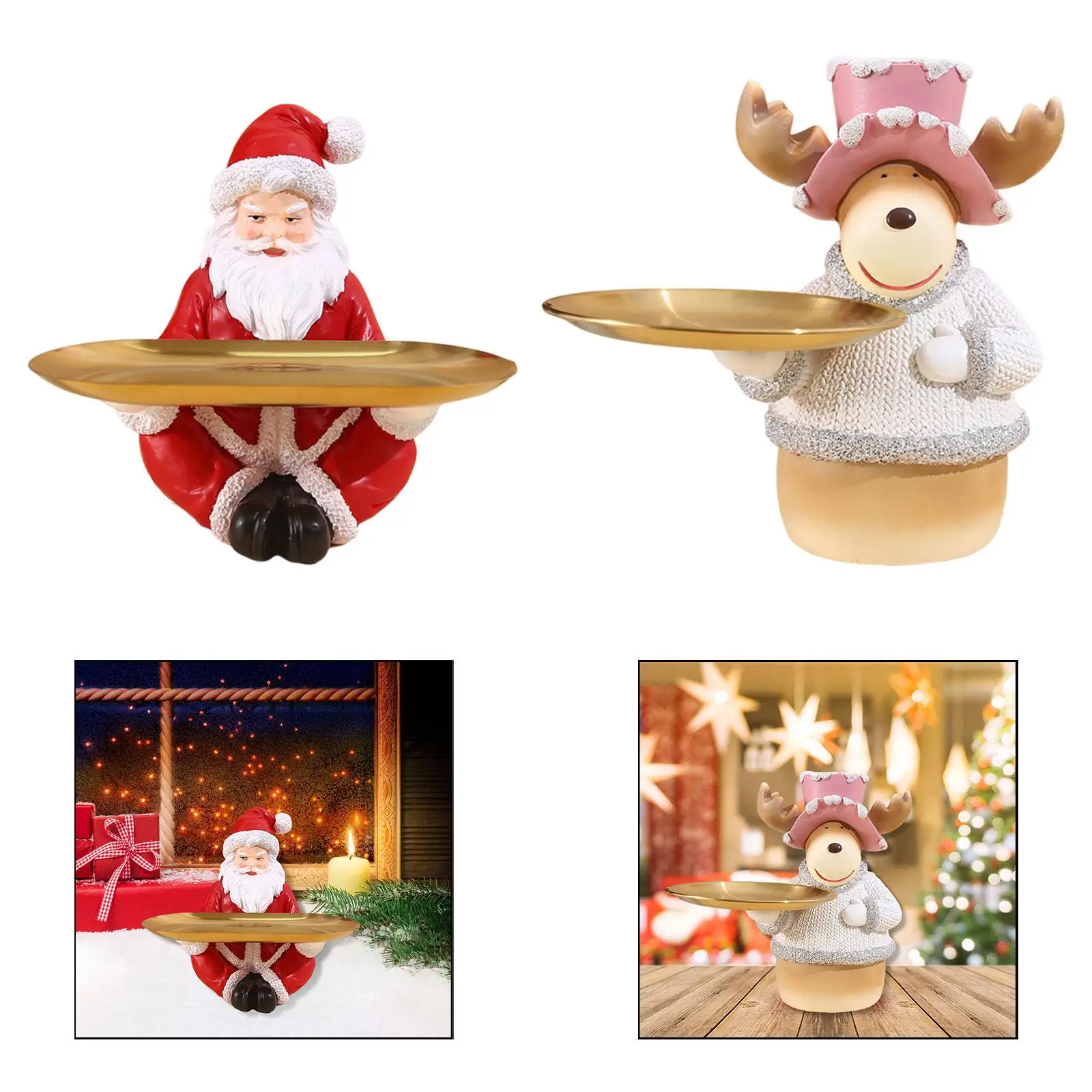 Bandeja organizadora de mesa para entrada navideña, llavero creativo para decoración navideña y regalos - imagen 3