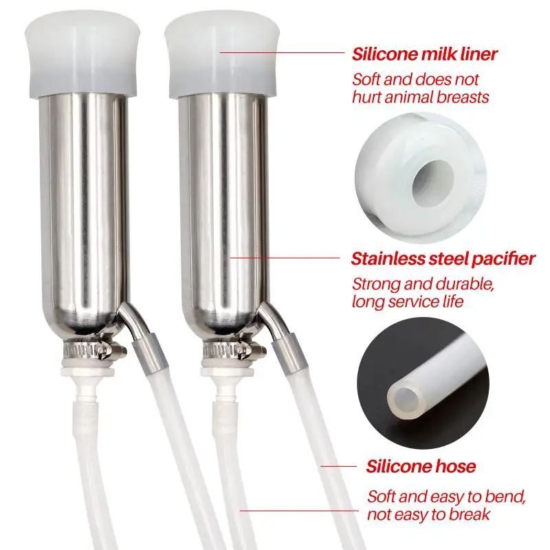 Ordeñadora con bomba de vacío automática, máquina de ordeño de doble cabeza con botella de plástico, 3L, pulso eléctrico - imagen 4
