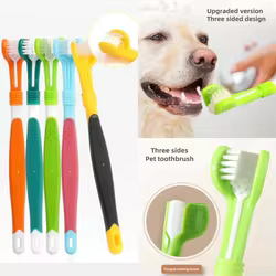 Cepillo de dientes para perros pequeños cerdas suaves tricéfalo
