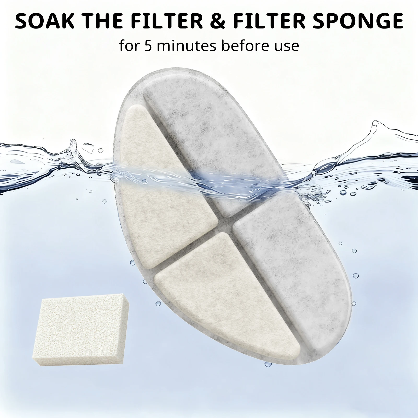 Cartucho de filtro de repuesto para fuente de agua para mascotas de 7L, filtros para fuente de gato, 6/12 paquetes