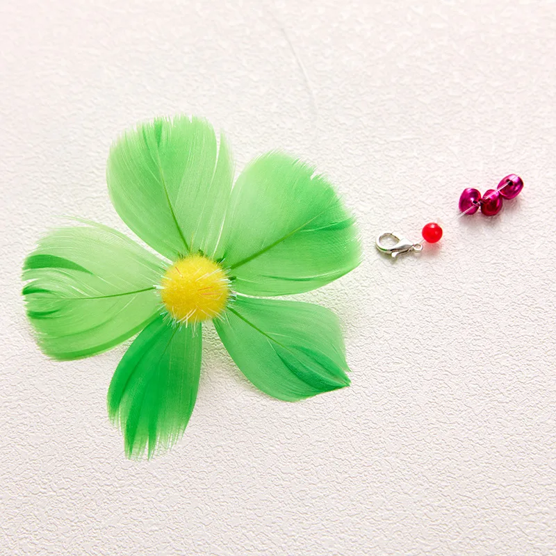 3 uds pluma simulada flor gato juguete reemplazo cabeza gatito gato Teaser juguete para mascotas - imagen 4