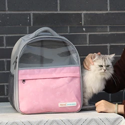 Mochila transportadora transparente para gatos y perros - ajuste doble