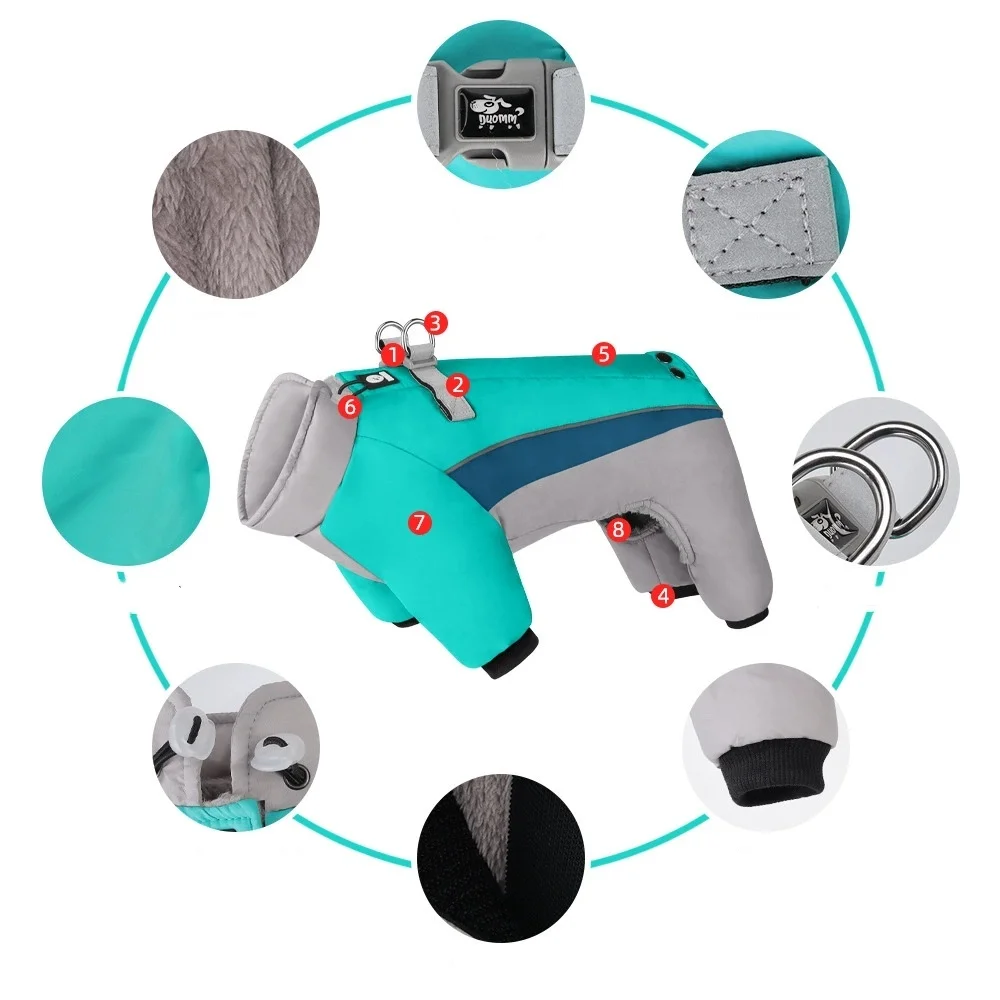 Ropa para perros pequeños, chaqueta reflectante para perros, ropa cálida de invierno impermeable a prueba de viento para perros pequeños, suministros para cachorros - imagen 3