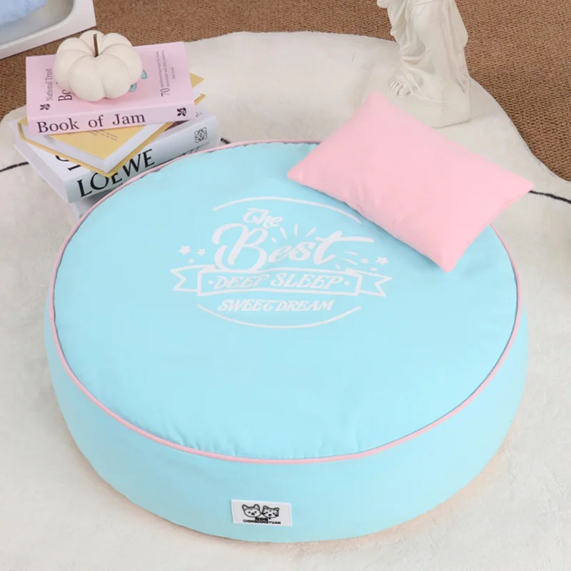 Cojín para perrera para mascotas, nido redondo de lona Universal, extraíble, lavable para perros pequeños y medianos, productos de cama para cachorros y gatos - imagen 5