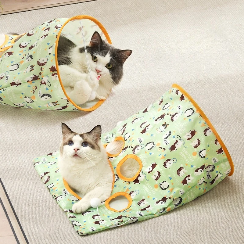 Bolsa de diamantes para gatos, conejo, erizo, diversión, túnel de papel con ruido, suministros para gatos, túnel de juguete, palo de burlas, juguetes interactivos para gatos - imagen 2