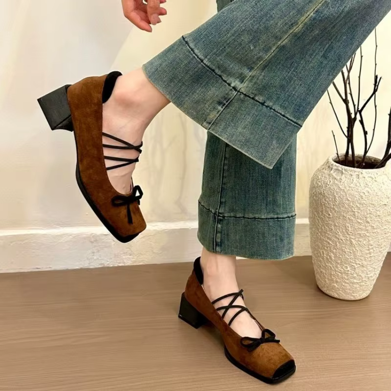 Zapatos gamuza para perro suela antideslizante lazo mariposa