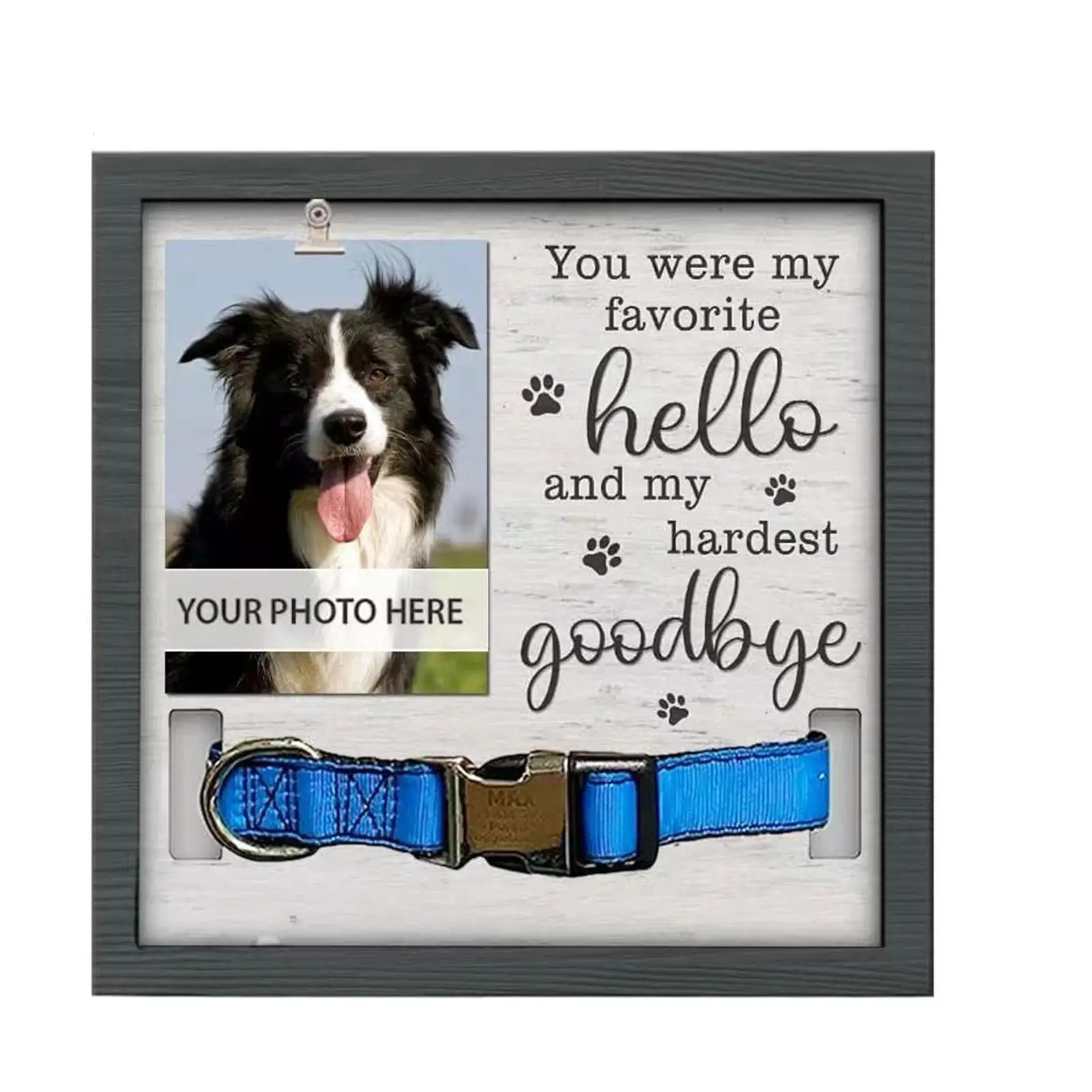 Pet Memorial Picture Frame Loss of Dog Sympathy Gift Wooden Bereavement
