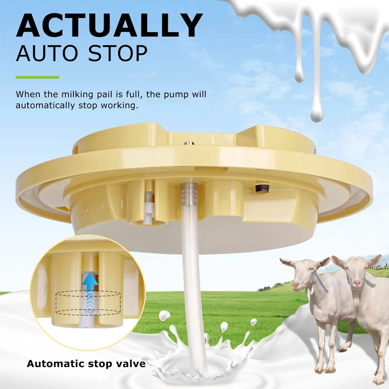 Máquina de ordeño eléctrica integrada de ovejas y vacas de 8L, ordeño automático de acero inoxidable, extractor de leche para el hogar, suministros agrícolas - imagen 4