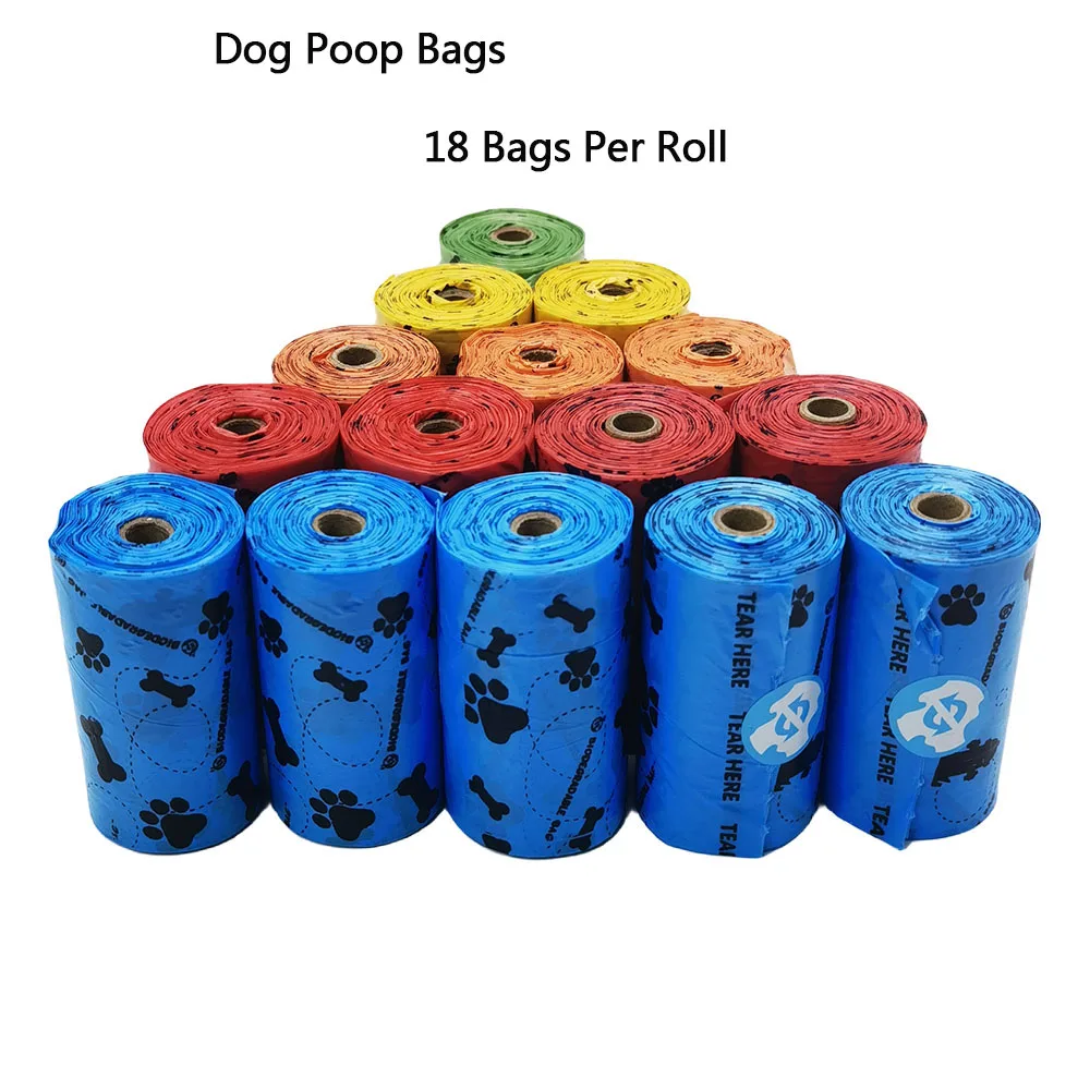 Bolsas de basura biodegradables EPI para mascotas (18 bolsas/rolos), bolsa para excrementos de perros, dispensador de bolsas para excrementos de perros, suministros de limpieza al aire libre para perros y gatos - imagen 2