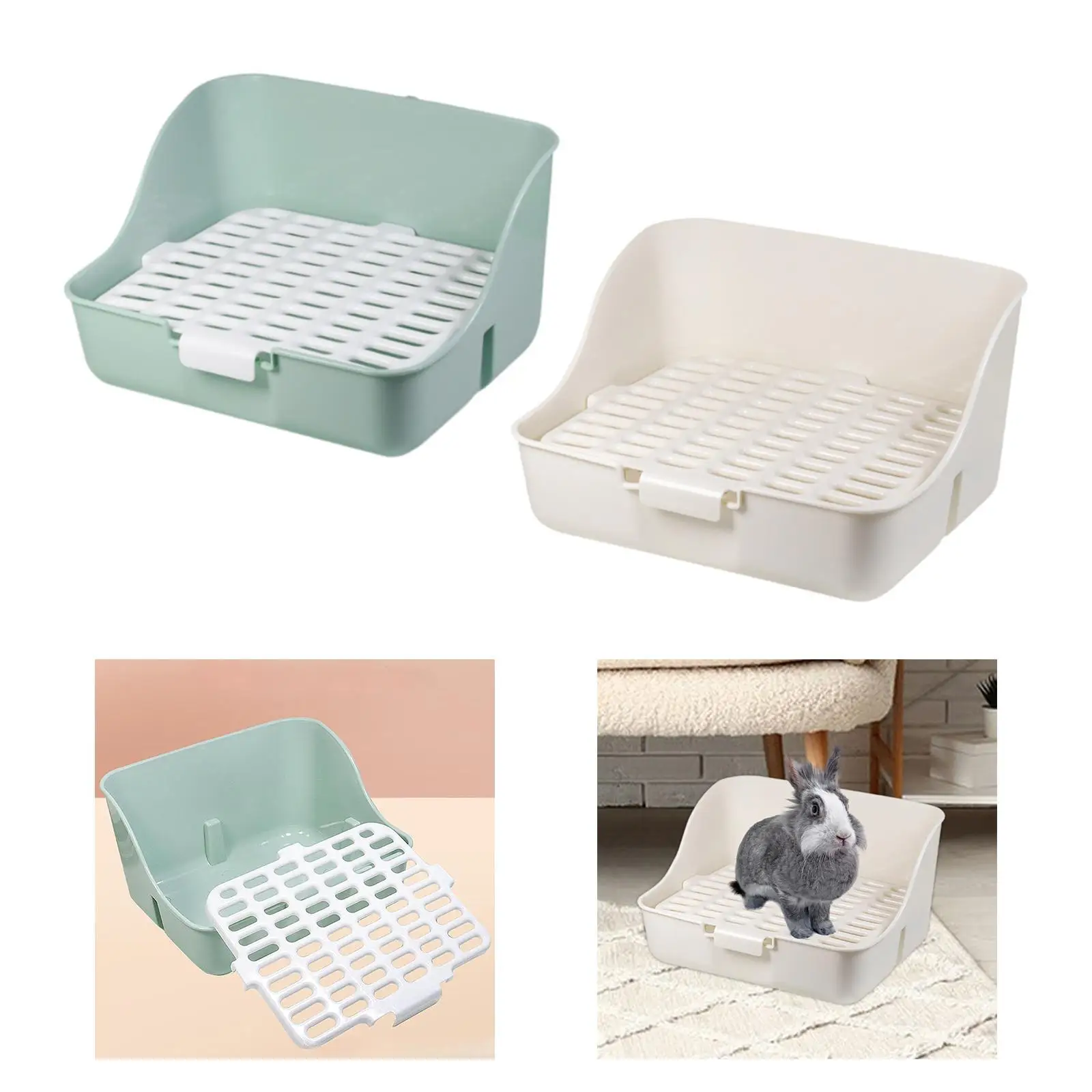 Bunny Toilet Box Pet Cage Pan Pet Accessories Small Animal Corner Potty Bunny Toilet for Squirrel Hedgehog Hamster Ferrets