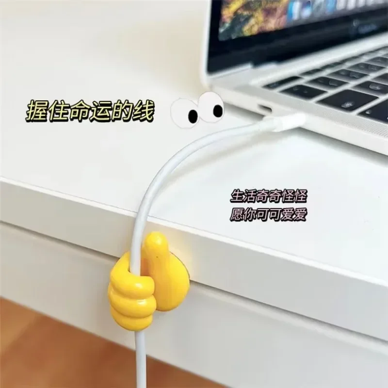 Gancho autoadhesivo para decoración de pared, gancho creativo de silicona para colgar llaves, Cable de datos para el hogar y la Oficina, organizador de escritorio, 5 uds. - imagen 3