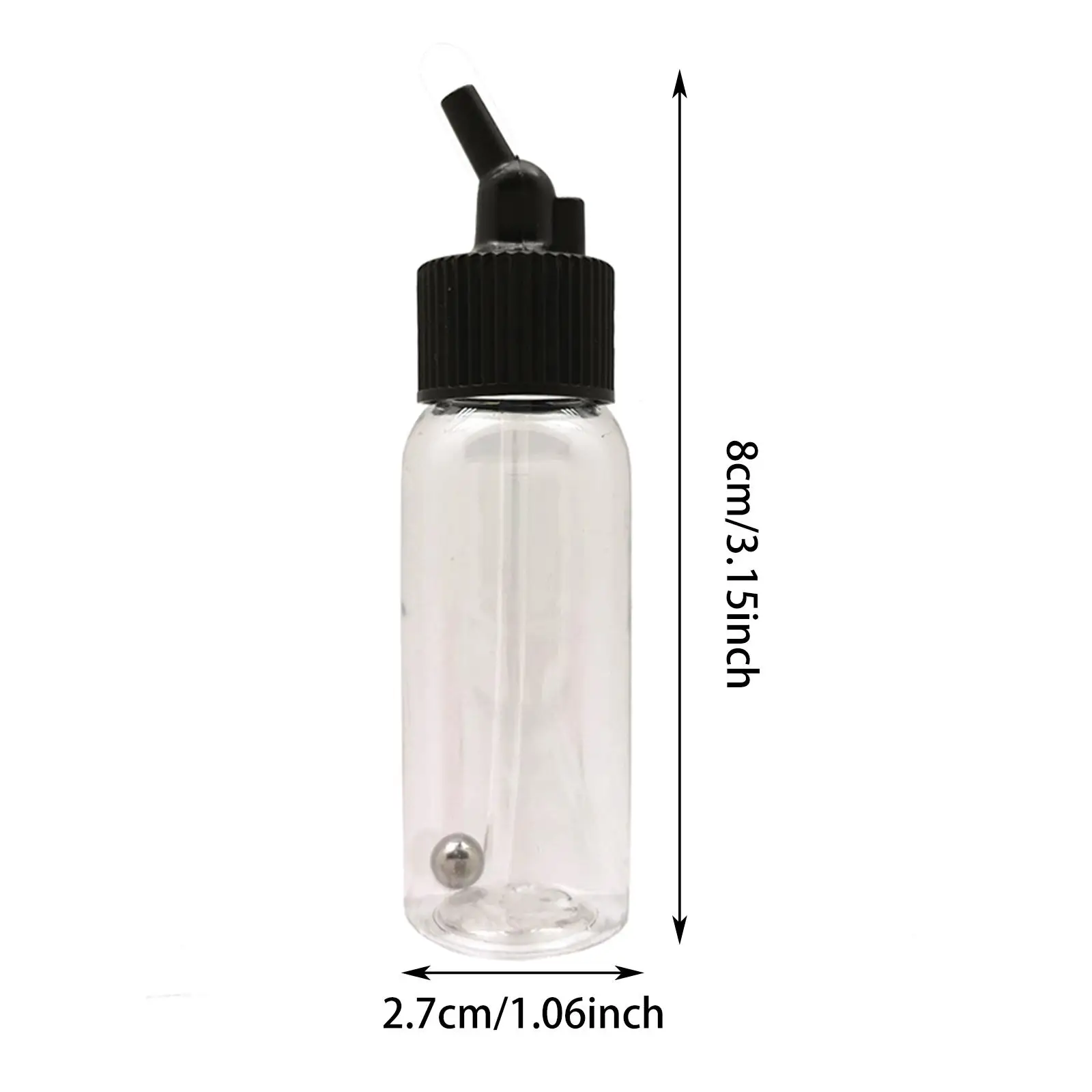 10Pcs Airbrush Paint Bottles Accessories with 30° Angle Professional PP Jar Bottles with Mixing Balls Transparent Container