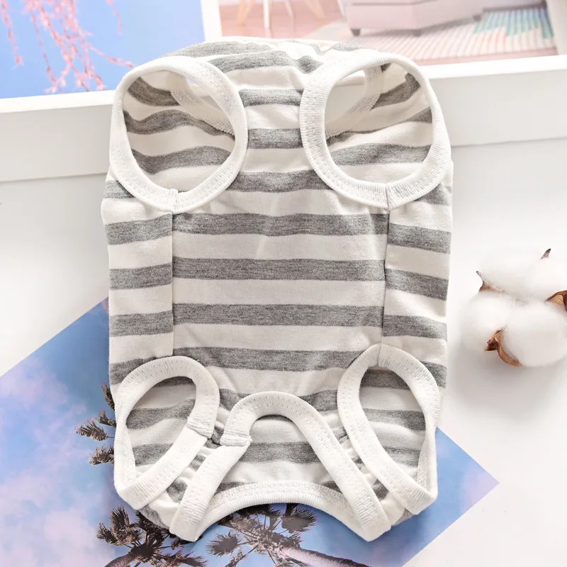 Ropa de tiras para mascotas, mono envuelto para el vientre para niñas, pijamas para cachorros grises, rosas y amarillos, pijamas de una pieza para perros pequeños, traje para mascotas Chiwawa - imagen 4