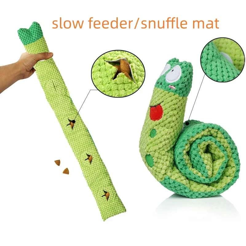 Alimentador de rompecabezas plegable para perros, juguete interactivo, estera Snuffle, juguetes de peluche para chirrido para perros, cachorros, Caracol, juguetes interactivos para perros, suministros para mascotas - imagen 2