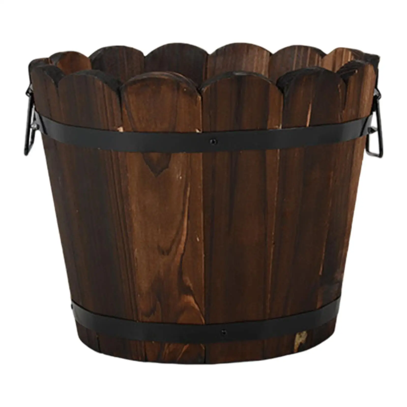 Wood Bucket Planter Vintage Design Flower Pot Flower Holder Floral Arrangement Container for Backyard Garden Indoor Plants Yard Wood Bucket Planter Vintage Design Flower Pot Flower Holder Floral Arrangement Container for Backyard Garden Indoor Plants Yard