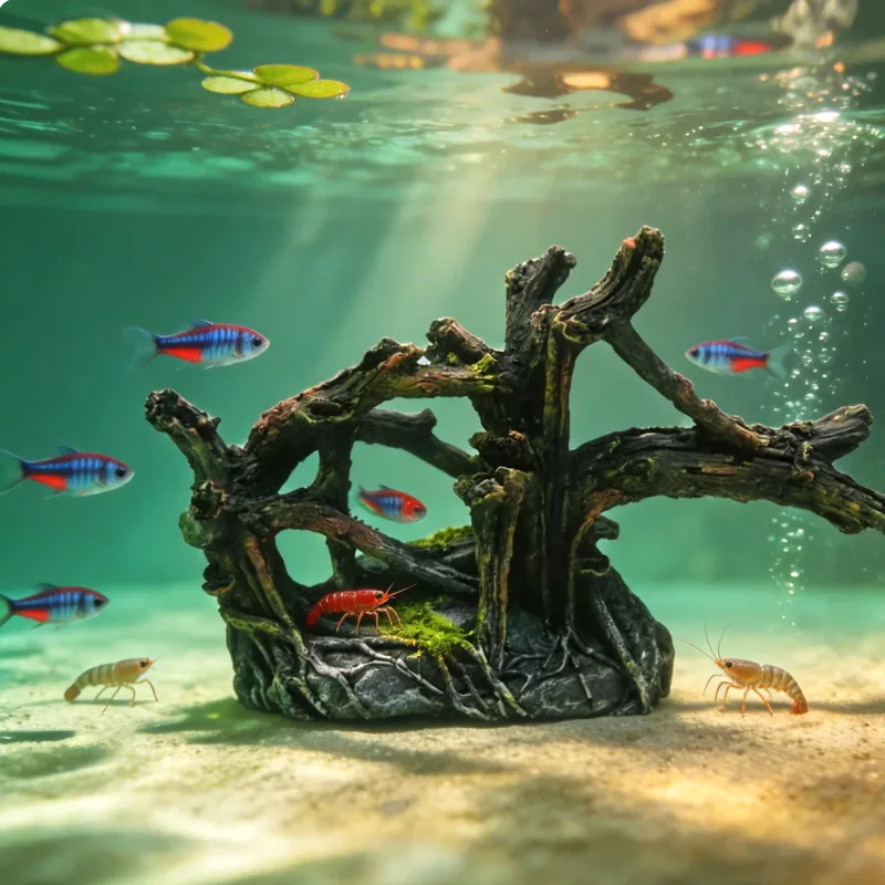 Raiz artificial para acuario - Refugio para peces y camarones