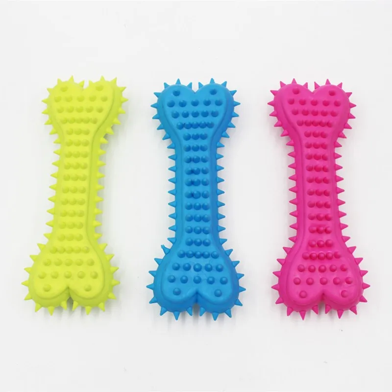 Juguete para masticar mascotas, goma suave, resistente a mordeduras, forma de hueso, juguetes para masticar para perros pequeños, suministros para entrenamiento de mascotas, 1 ud. - imagen 3