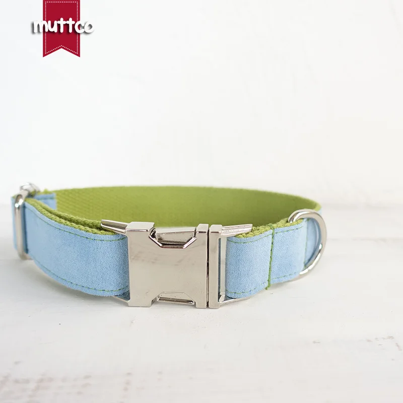 MUTTCO venta al por menor collar de diseño propio COLLAR COLGANTE VERDE hecho a mano poliéster satinado y nylon wathet azul y verde 5 tamaños UDC033 - imagen 5