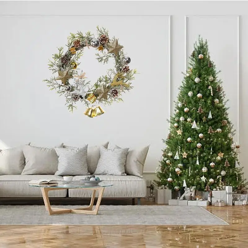 Corona de Navidad para puerta Delantera, decoración de ventana, pared, guirnalda de Navidad, adorno, suministros para fiestas de Halloween - imagen 2