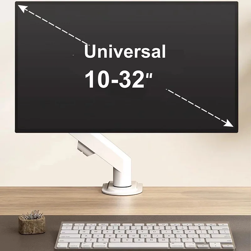 Soporte para Monitor LCD LED de escritorio, extensión de brazo, adaptador VESA, soporte fijo, soporte de pantalla para VESA de 75 o 100mm, sin orificio de montaje - imagen 5