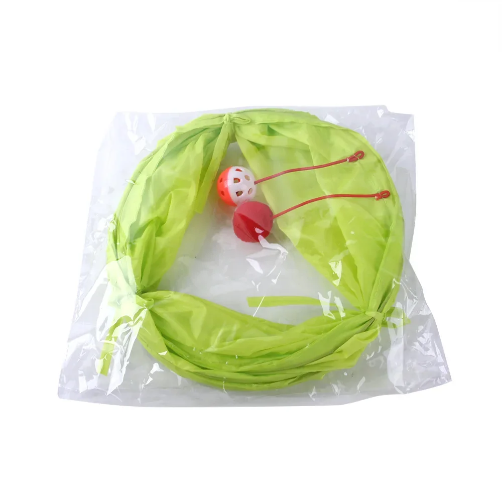 Cat Tunnel Toy Funny Pet 2 Holes Play Tubes Balls Collapsible Crinkle Kitten Toys Puppy Ferrets Rabbit Play Dog Tunnel Tubes - imagen 4
