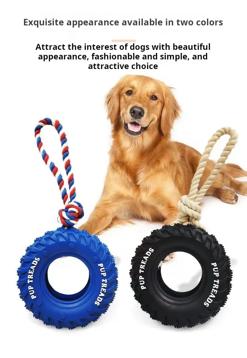 Juguetes para perros, neumáticos de goma resistentes a mordeduras, entrenamiento interactivo para herringear bordes, rechinar los dientes, roer los juguetes para perros grandes