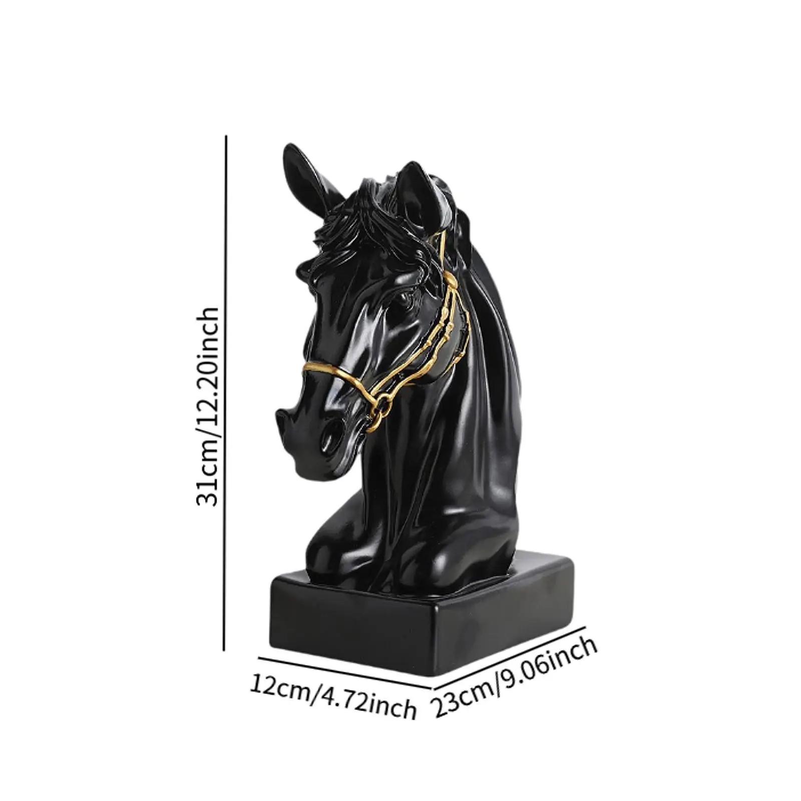 Horse Art Figurine Abstract Black Vinyl Sculpture Elegant Room Decoration for Home Shelf and Table Horse Art Figurine Abstract Black Vinyl Sculpture Elegant Room Decoration for Home Shelf and Table