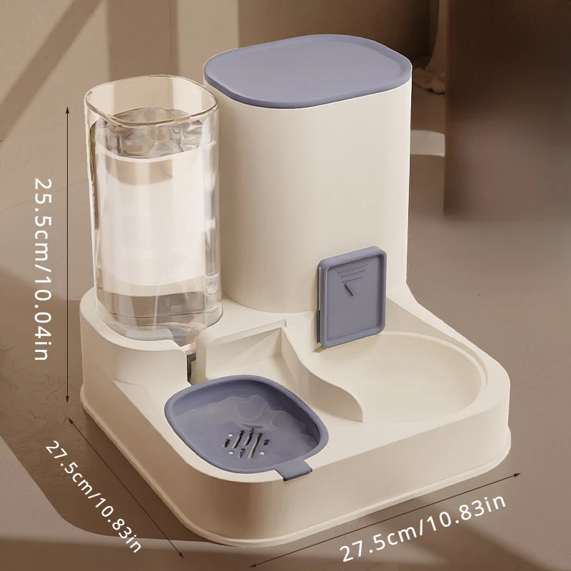 Alimentador automático para gatos, juego de dispensador de agua, alimentador de agua por gravedad 2 en 1, contenedor de alimentación de comida para gatos de interior - imagen 2