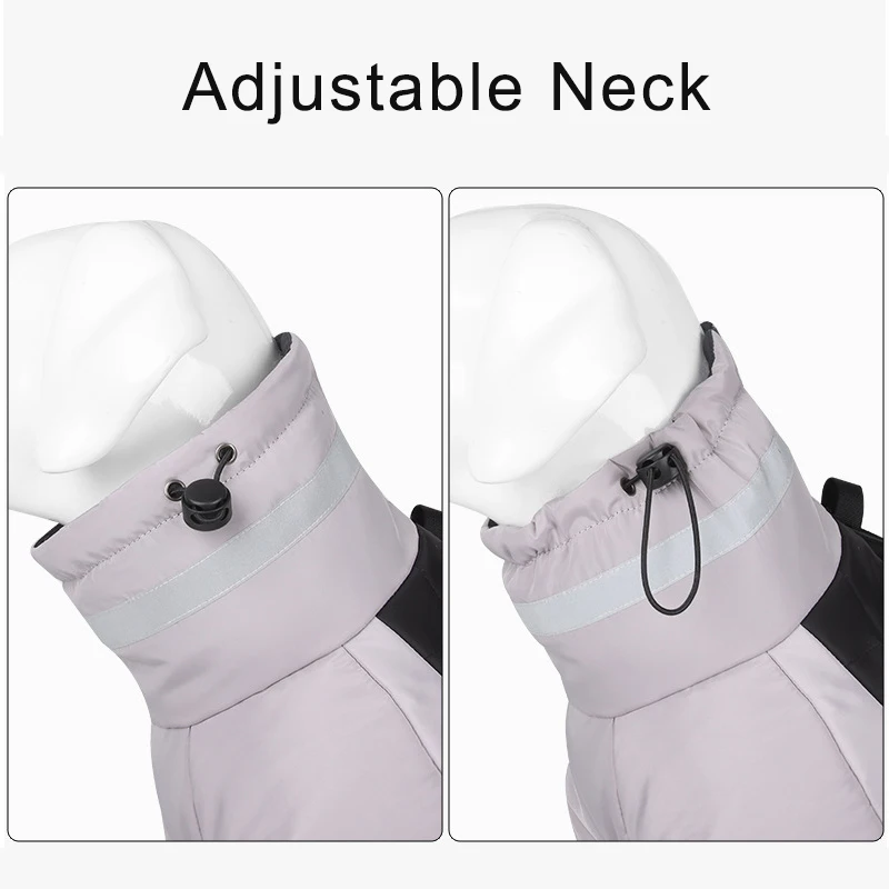 Ropa grande de invierno para perros, chaqueta impermeable para perros grandes, chaleco con cuello alto, abrigo cálido para perros, ropa para Bulldog Francés, galgo - imagen 5