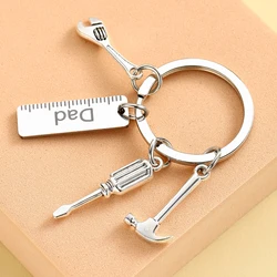 Llavero Mini Juego de Herramientas, Papá, Destornillador con Regla, Martillo, Llave, Destornillador Regalo de Cumpleaños, Regalo del Día del Padre