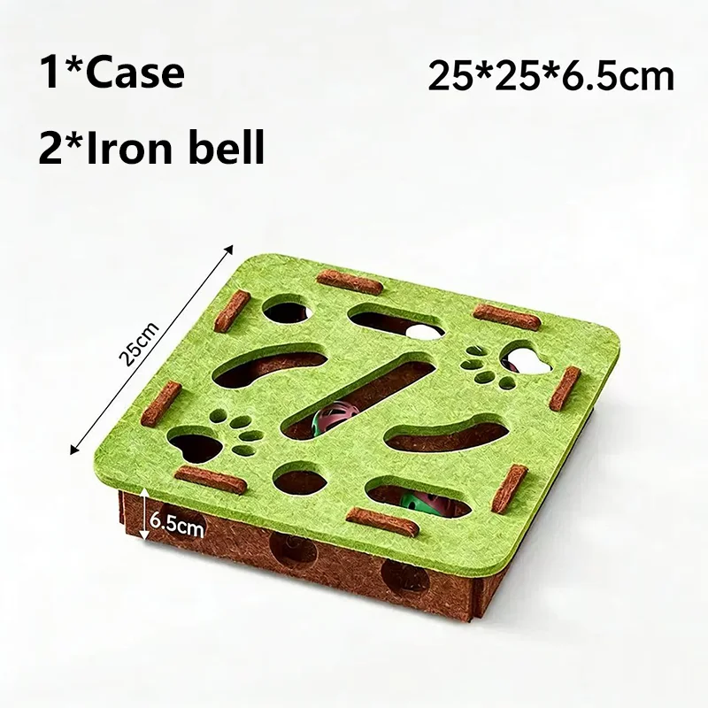 Juguete laberinto de fieltro para gatos – caja con bola y campana - imagen 5