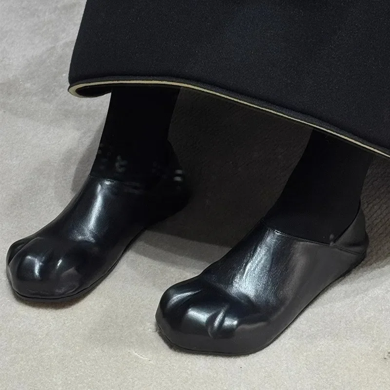 Adorable garra de gato, zapatos sin cordones de cuero suave con parte inferior plana, zapatos planos Mary Jane para mujer, zapatos casuales cómodos, suela de goma