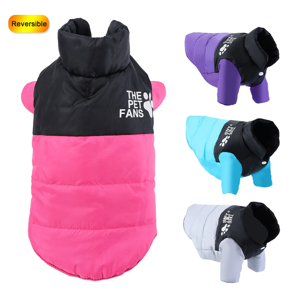 Abrigo cálido para perro, chaqueta Reversible, ropa para cachorros de mascotas para perros pequeños y medianos, mono impermeable de Bulldog Francés y Yorkshire, disfraz