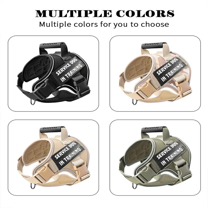Correa de pecho para perros para Golden Retrievers grandes y medianos, chaleco táctico transpirable con carga a prueba de explosiones, arnés para perros - imagen 3