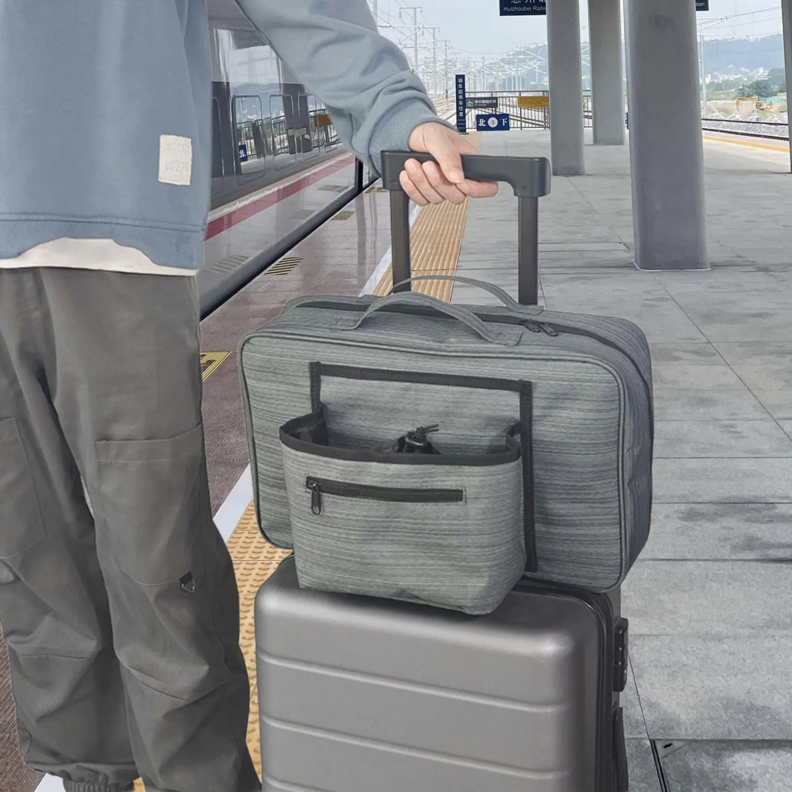 Portavasos de viaje para equipaje, bolsa de lona de viaje, portabebés para maleta, accesorio de viaje para aperitivos - imagen 4