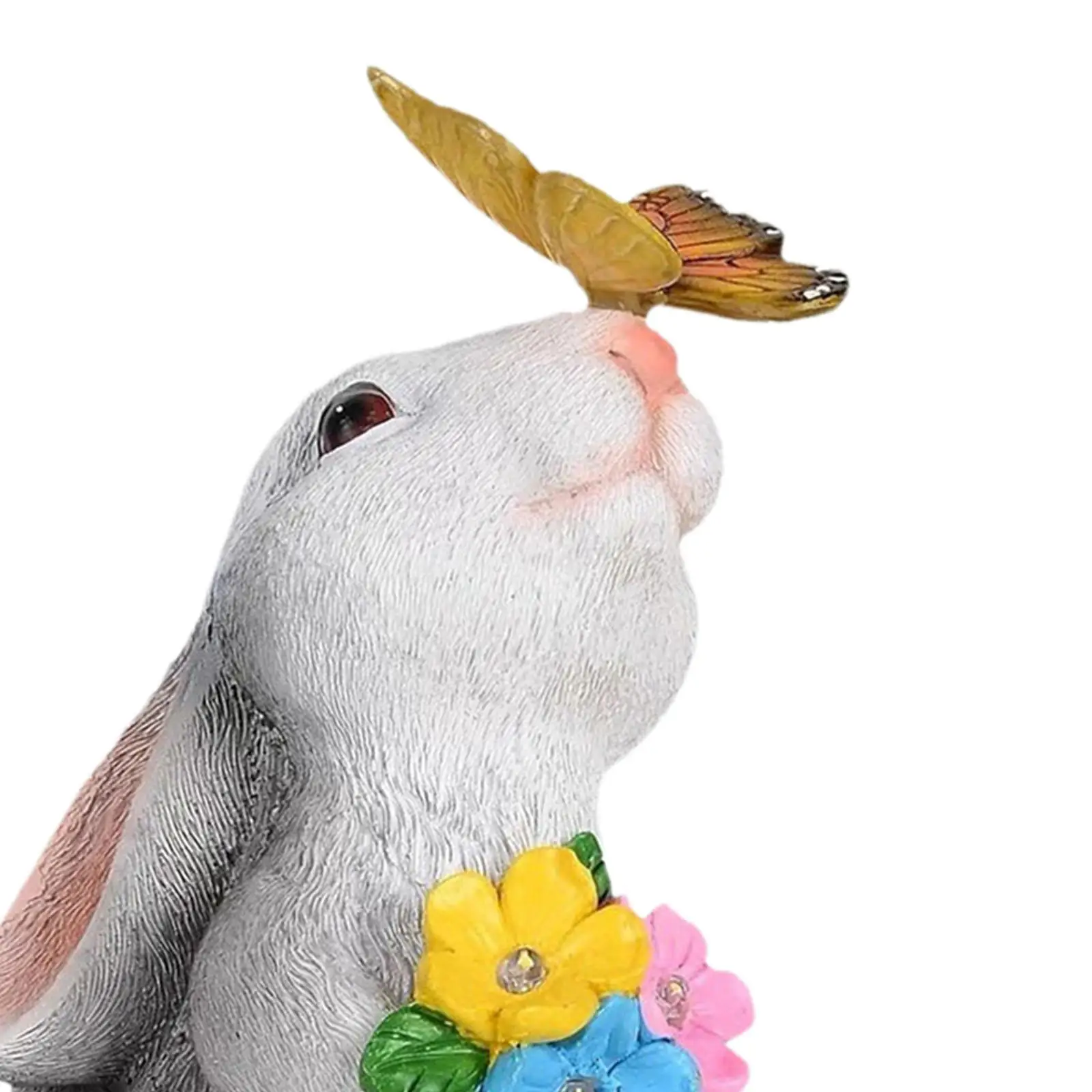 Garden Rabbit Statue Decorative Porch Luminous Entrances Lawn Flower Bed Adorable Farmhouse Pathway Resin Yard Decoration Decor