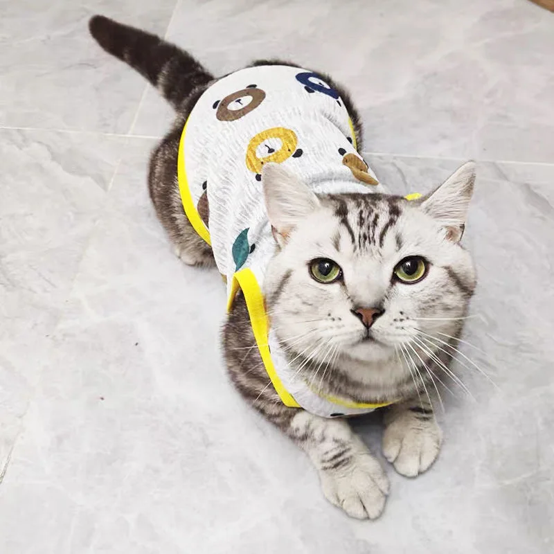 Sphynx-Camiseta sin mangas para gato, chaleco de malla para mascotas, ropa de protección solar para gatos, camisetas baratas - imagen 3