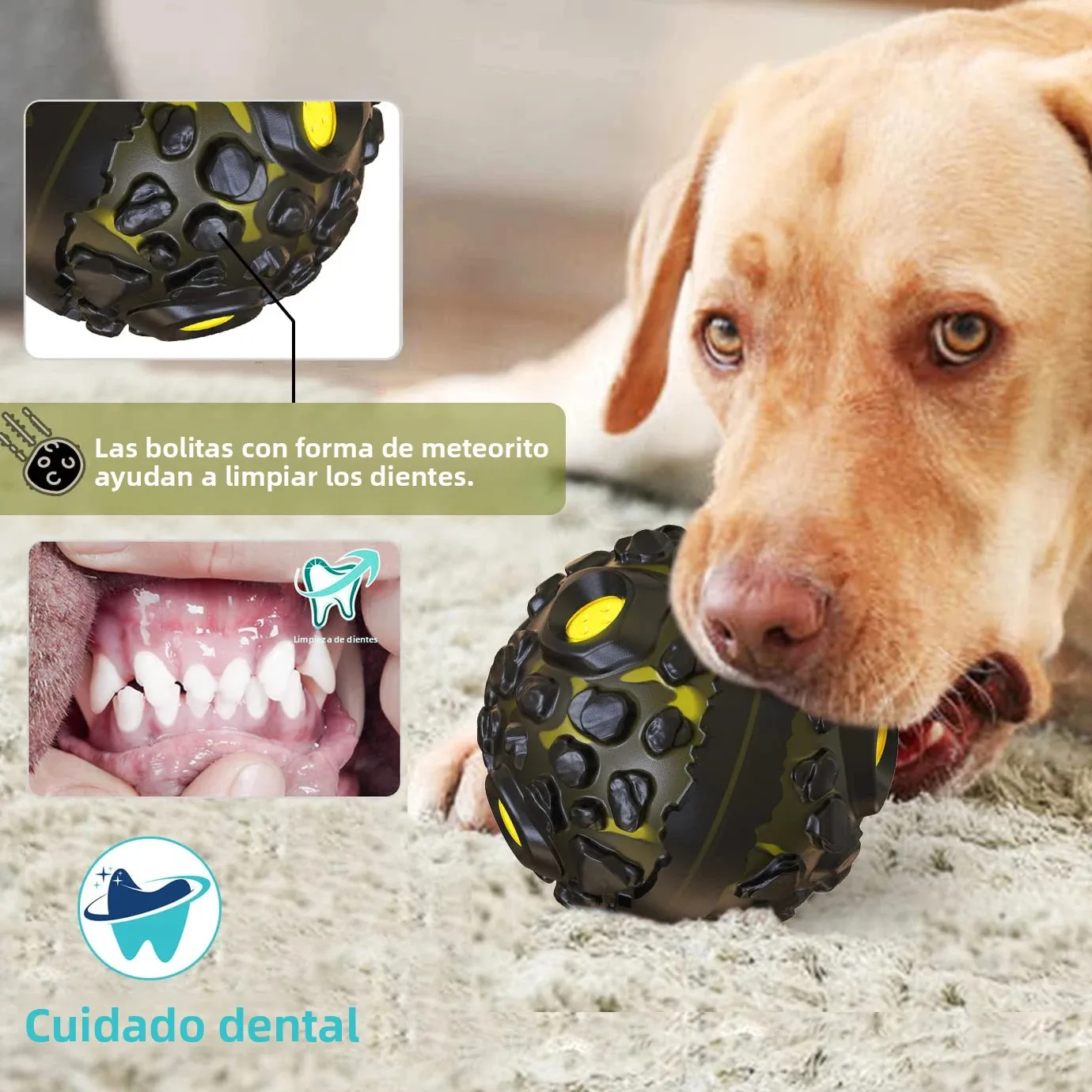 Pelota de juguete para perros para masticadores agresivos, pelota interactiva para perros con divertido sonido chirriante y oscilante, duradera para perros medianos - imagen 3