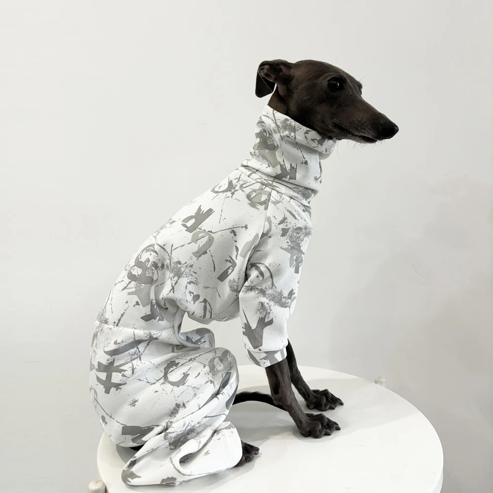 Mono Italian Greyhound perro estampado letras blancas cuello alto - imagen 3