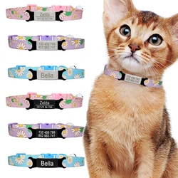 Collar identificativo para gato con charms de flor - Ajustable