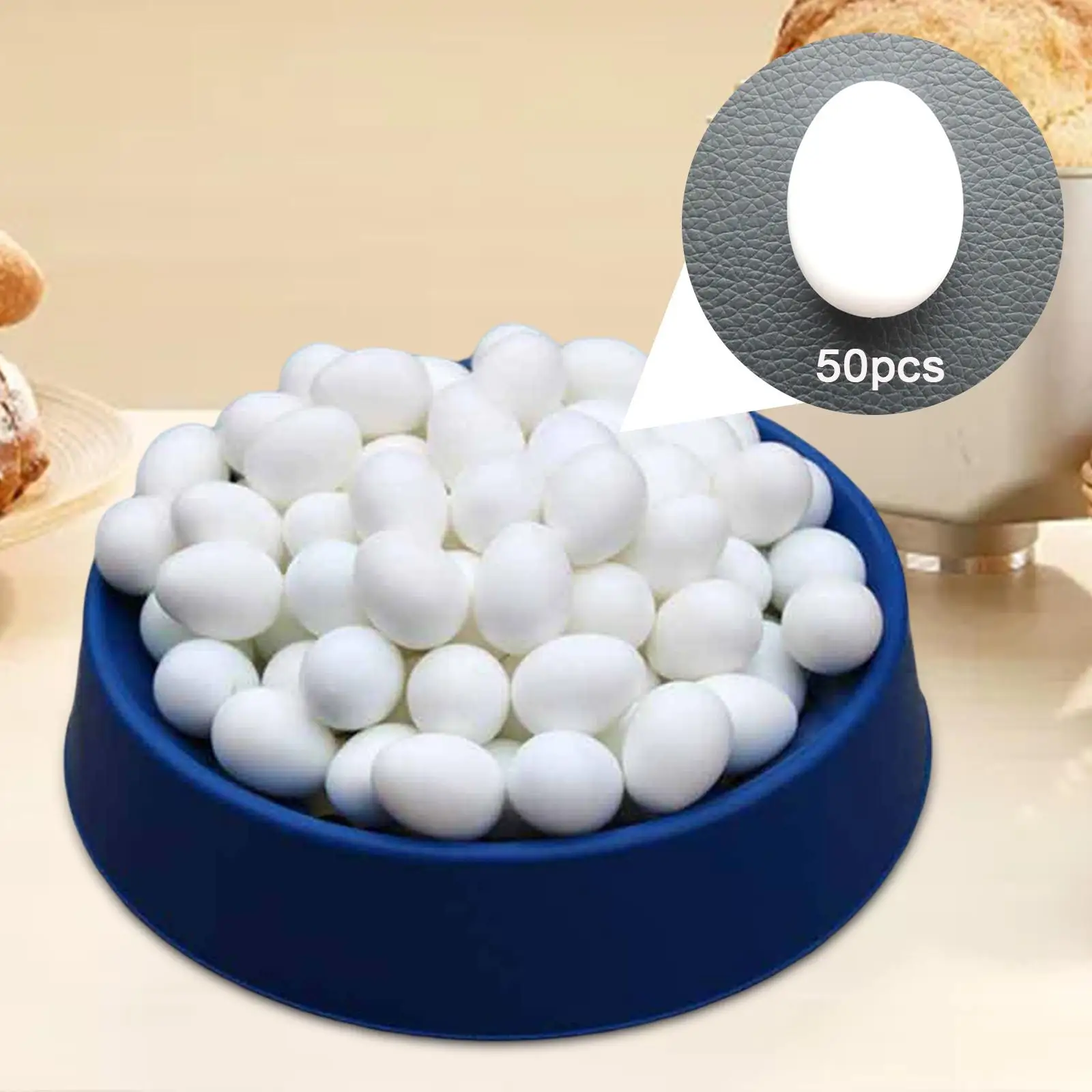 50 Pieces Solid Plastic Pigeon Eggs Dummy Fake False Eggs for Racing Pigeons Breeding Supplies