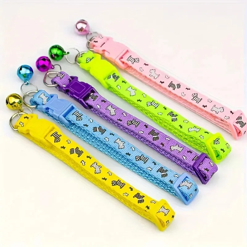 Collar de perro personalizado, collares para cachorros y gatitos de hueso de nailon, ID de nombre personalizado para mascotas, ajustable para perros pequeños y gatos, 1 ud. - imagen 3